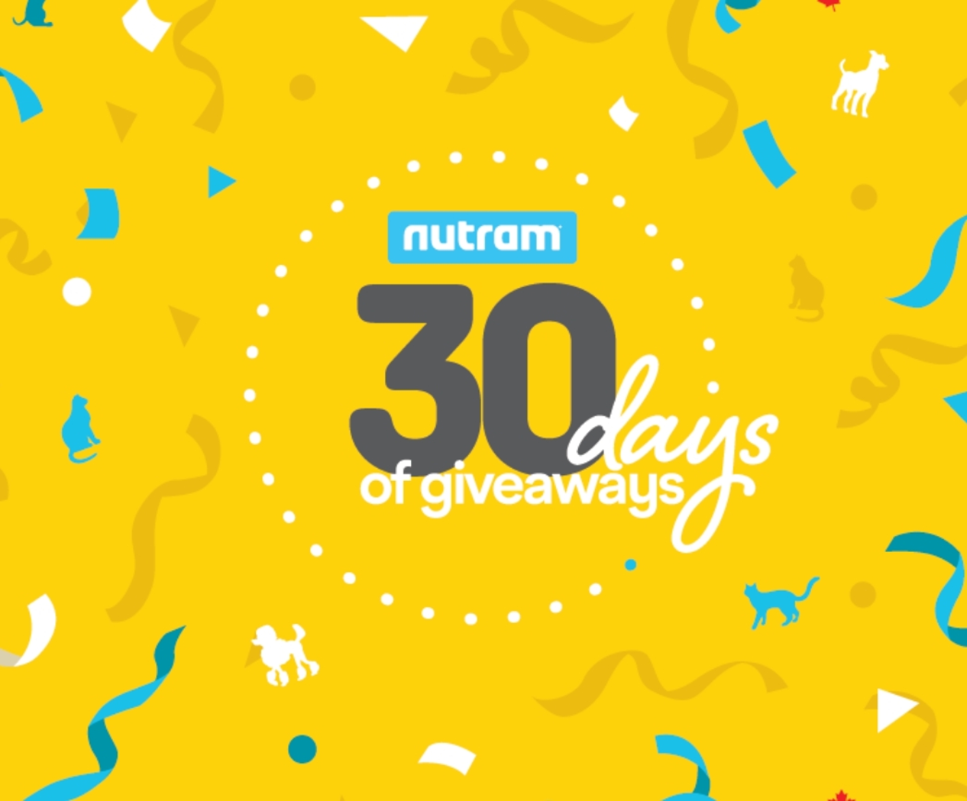 Nutram 30 days of giveaways creative marketing campaign banner