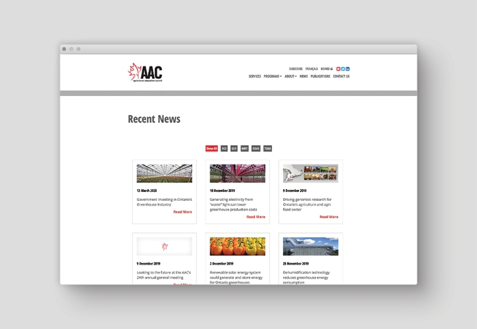 AAC web design news page