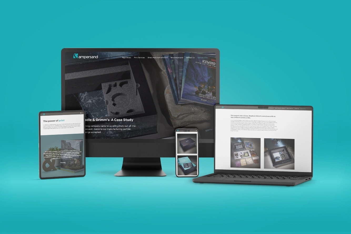 Ampersand website design showcased on different devices