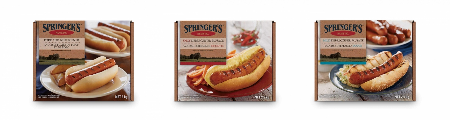 Collage of springers packaging design
