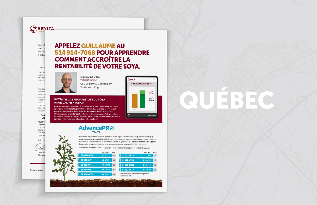 Sevita direct mail marketing handout Quebec