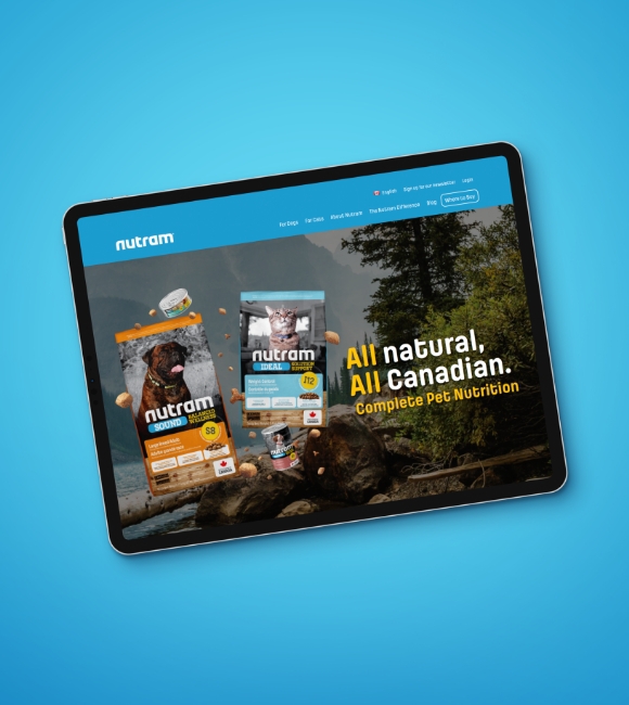 Nutram website homepage tablet thumb